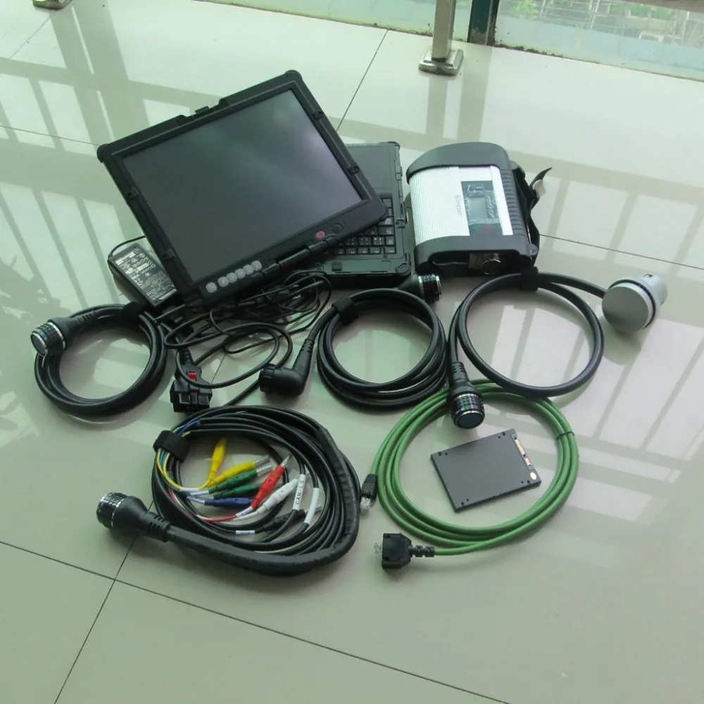 Полный комплект готовый к работе WIFI MB SD C4 Star Diagnosis подключение ноутбуку NEC