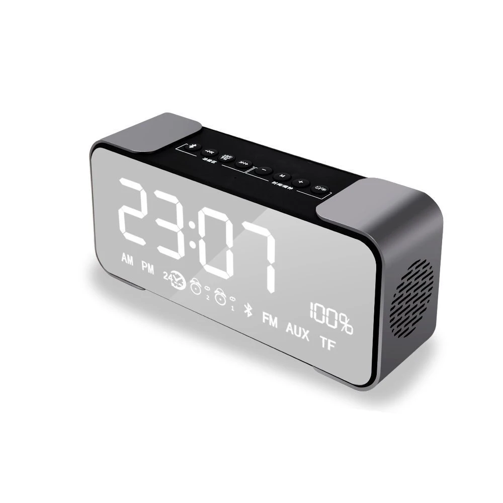 Electronic Portable Bluetooth Alarm Clock Wireless Stereo Speaker with ireless Audio USB charging | Дом и сад