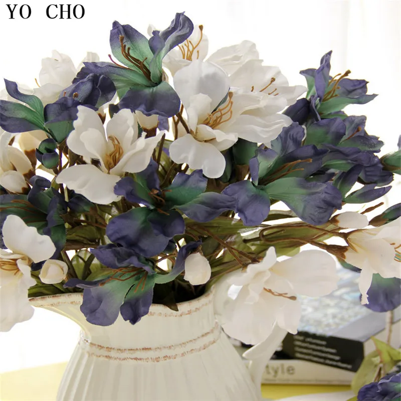 YO CHO Free shipping (5 piece/lot)Pearl lily flower artificial flowers silk for living room | Дом и сад