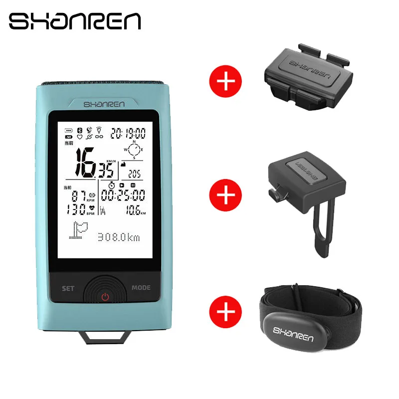 SHANREN ANT+ велосипедный компьютер велосипедный Водонепроницаемый gps с фарой цифровой велосипед беспроводной Спидометр умные спортивные компьютеры - Цвет: Blue Group 3