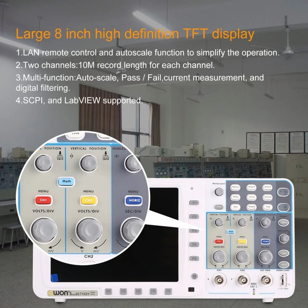 OWON SDS6062V Double channel Deep Memory LCD Display Digital Storage Oscilloscope Scopemeter Scope Meter 60MHz 500MSa/s | Инструменты