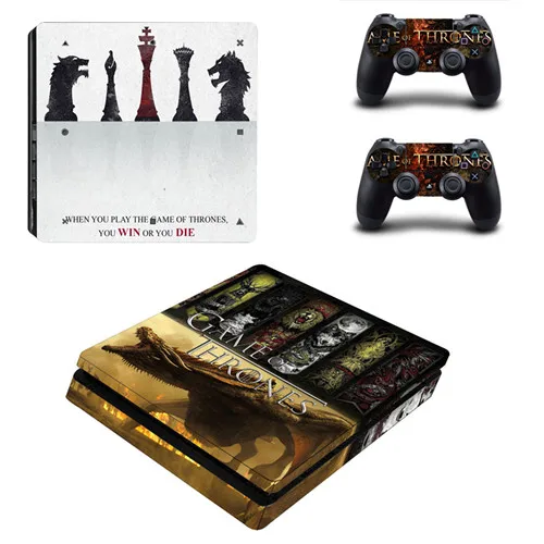 Игра престолов скоро зима PS4 тонкий стикер кожи для sony playstation 4 консоли и 2 контроллера PS4 тонкий стикер наклейка - Цвет: YSP4S-1454