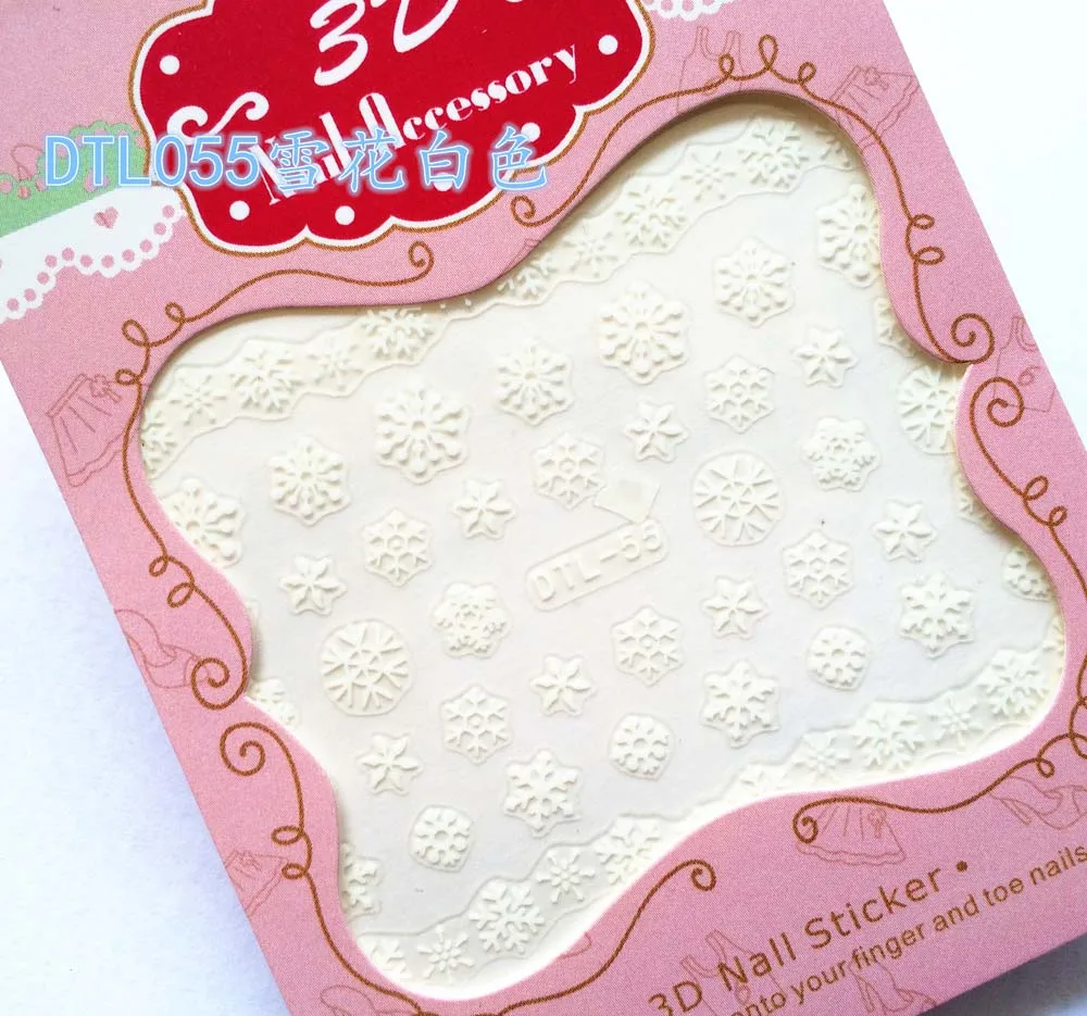 DTL055white 3D Белый, лак для ногтей, наклейки для ногтей, декоративные наклейки для ногтей - Цвет: DTL055white