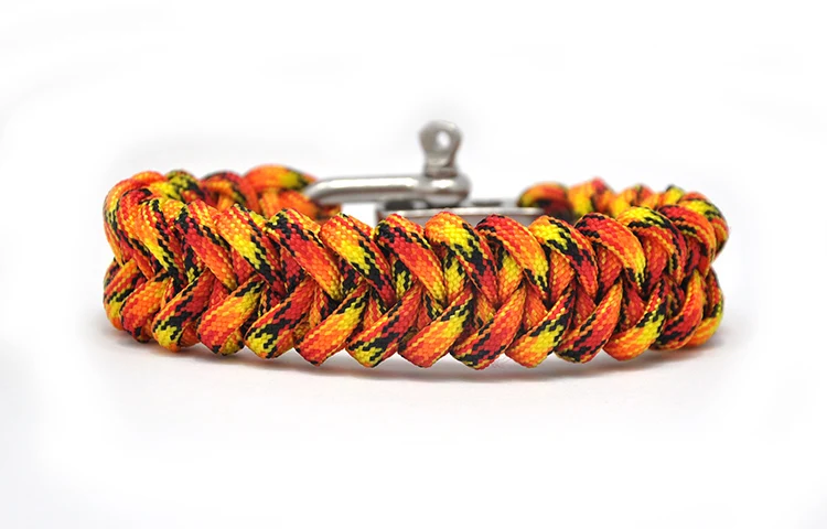 

Adjust stainless steel Buckle Braided Outdoor Rescue Paracord Bracelets Parachute Cord Men Emergency Rope Fire camo
