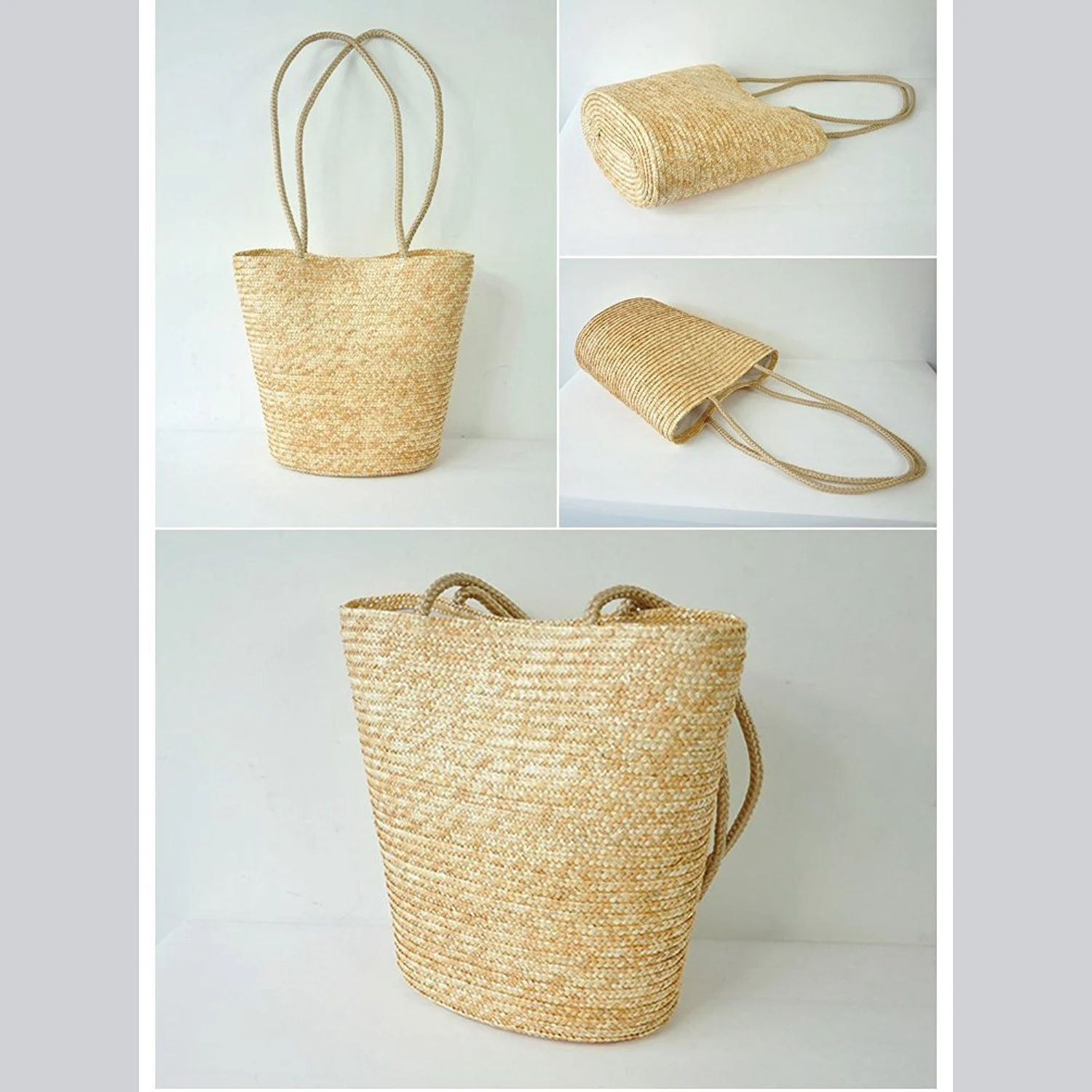 FGGS Европейский стиль простая элегантная соломенная тканая пляжная сумка тоут