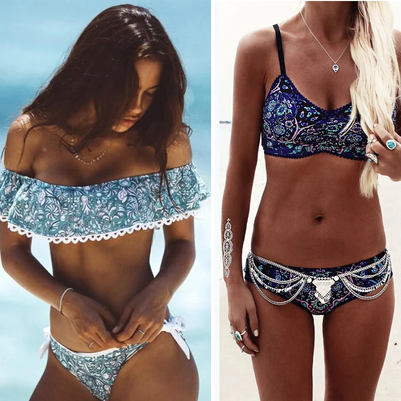 2017 Sexy Cross Brazilian Bikinis Women Swimwear Swimsuit Push Up Bikini Set Halter Top Beach Tassel Bathing Suits Swim Wear |