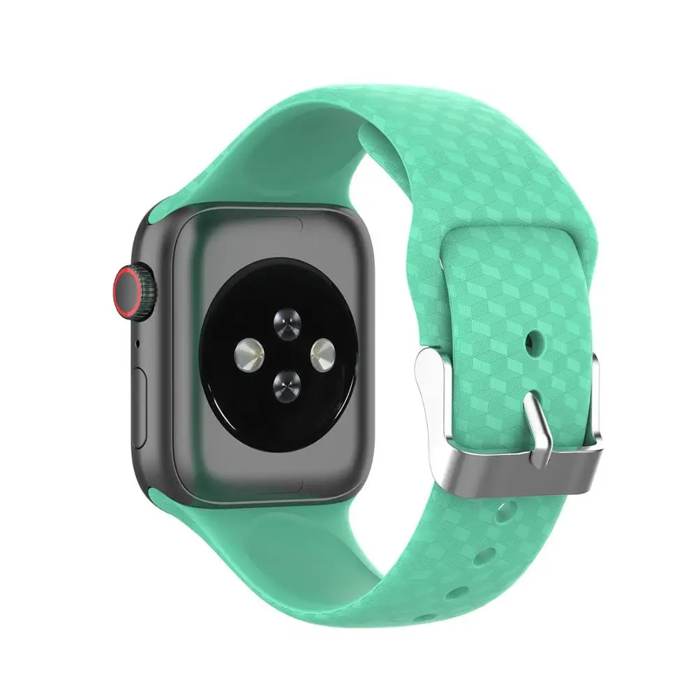Ремешок силиконовый для Apple Watch 5 42 мм 38 44 40 спортивный мягкий браслет с 3d текстурой