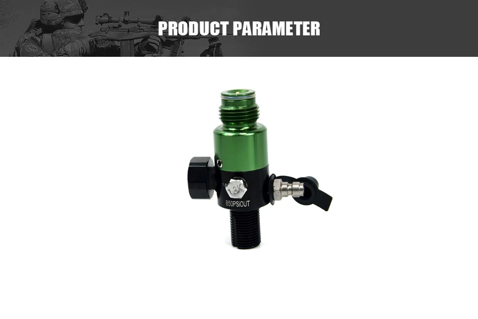 PCP Пейнтбол Регулятор нержавеющей стали 4500psi вход 850psi выход 5/8-18UNF