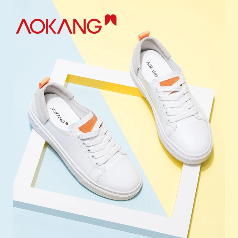 Aokang/женские кроссовки Модные дышащие туфли с вулканизированным внутренним