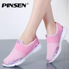 Кроссовки PINSEN женские, дышащие лоферы, плоская подошва, без шнуровки, повседневная обувь, на осень 2020