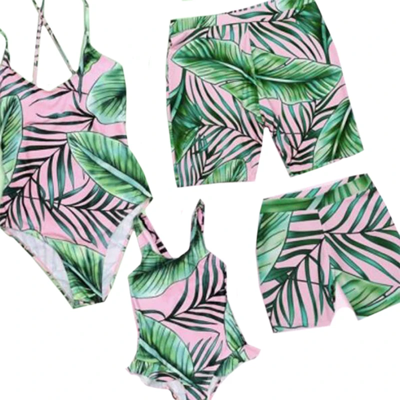 2019 г. Новая летняя сдельная пляжная одежда купальник Семейные одинаковые