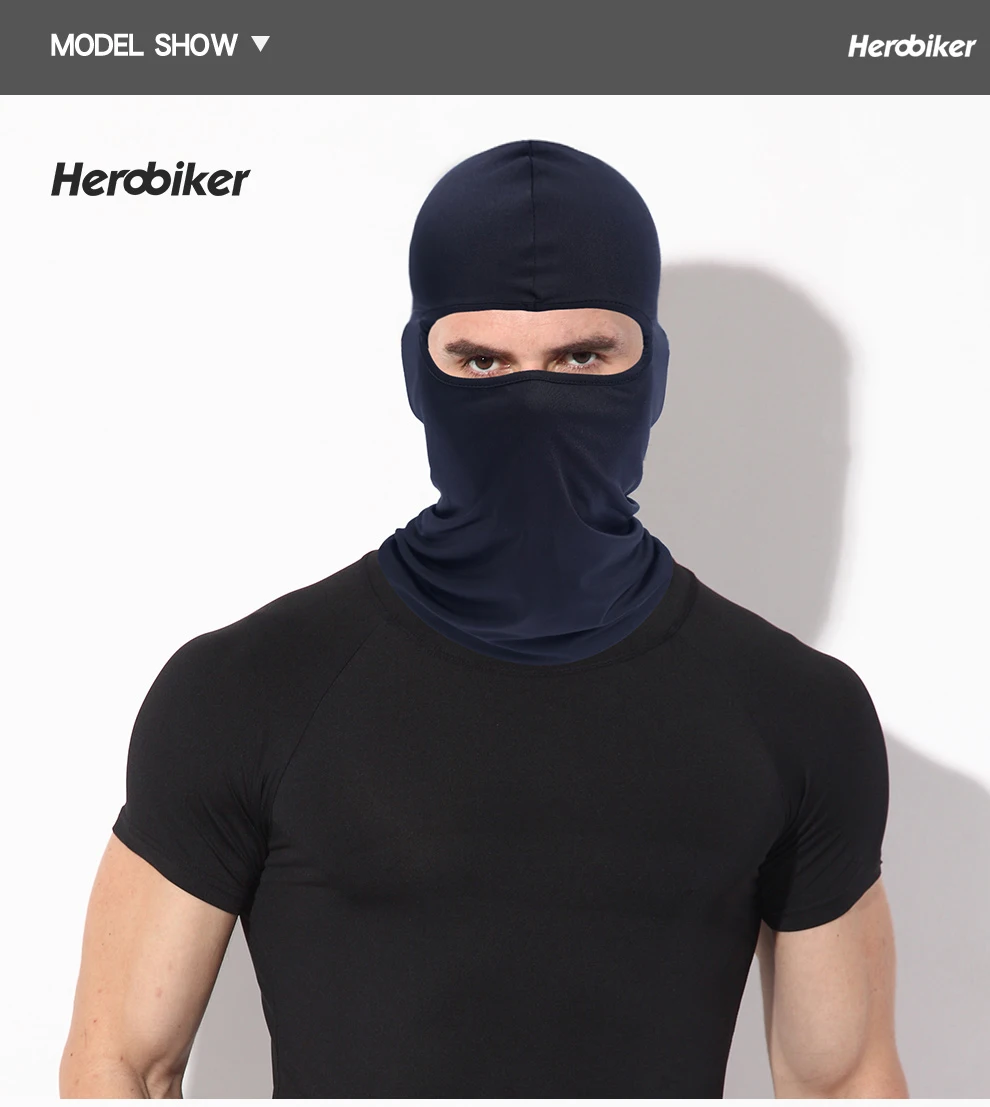 HEROBIKER черная мотоциклетная маска для лица, зимняя Балаклава, маска для лица, велосипедная мотоциклетная маска для всех сезонов, 12 цветов