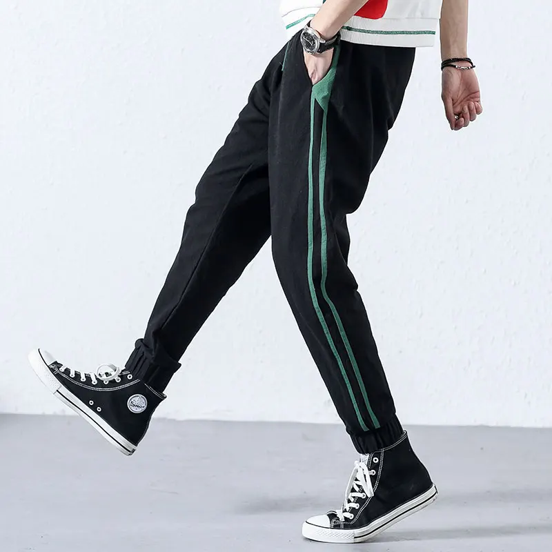 2018 брендовая одежда мужские облегающие эластичные штаны шаровары с манжетами