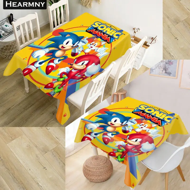 Скатерть на заказ Sonic The Hedgehog, ткань Оксфорд, Пыленепроницаемая, прямоугольная, вечерние, домашний декор, 100x140 см 175x175см