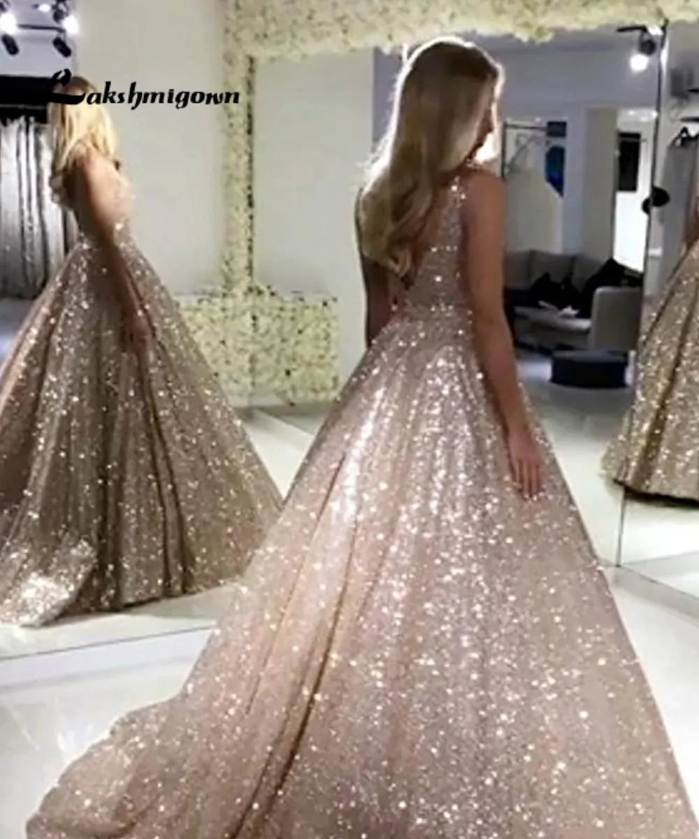 Женское блестящее вечернее платье длинное ТРАПЕЦИЕВИДНОЕ ПЛАТЬЕ с блестками для