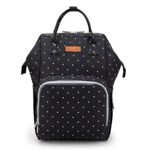 Black Dot Ankommling модные большие сумки для подгузников Мумия для беременных пеленка сумка для пеленания большой детский рюкзак для путешествий сумка для кормления Прямая - Цвет: Black Dot