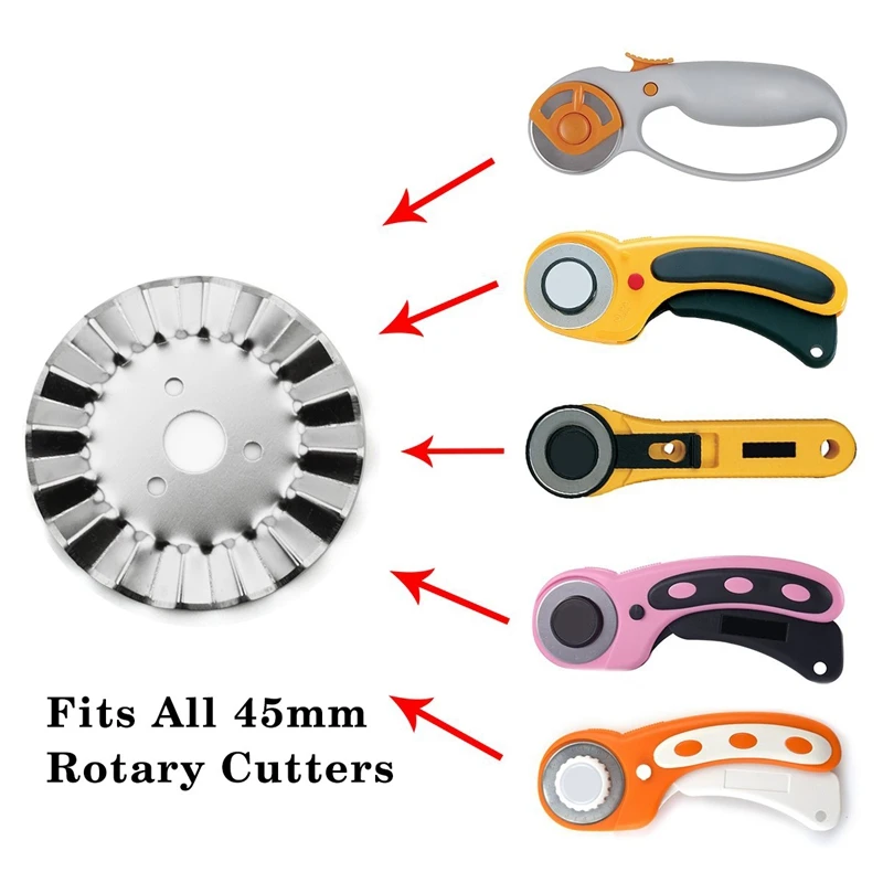 45 мм волнистое вращающееся лезвие (упаковка из 10) большое для выстегивания скрапа