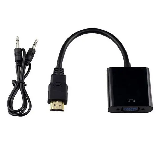 HDMI мужчина к VGA Женский видео аудио конвертер адаптер Кабели кабель HD 1080P для ПК