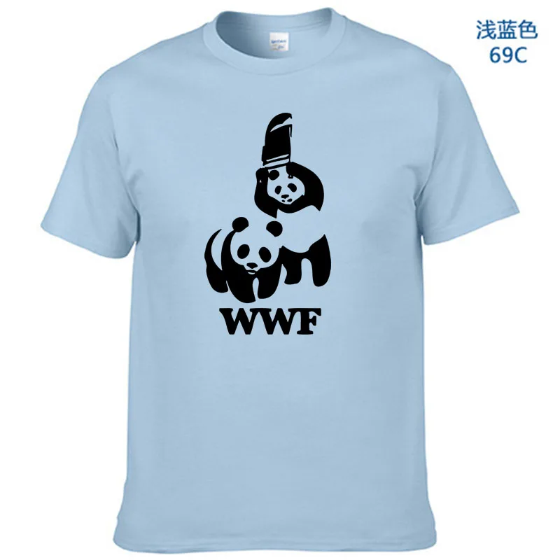 WEWANLD WWF борьба панда комедия короткий рукав прохладный Camiseta Футболка мужская