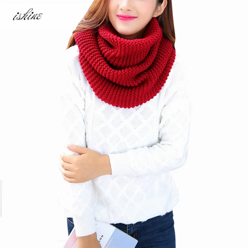2017 зимний шарф женский бесконечный Вязаный Круглый круглый кольцо Bufandas Cuellos