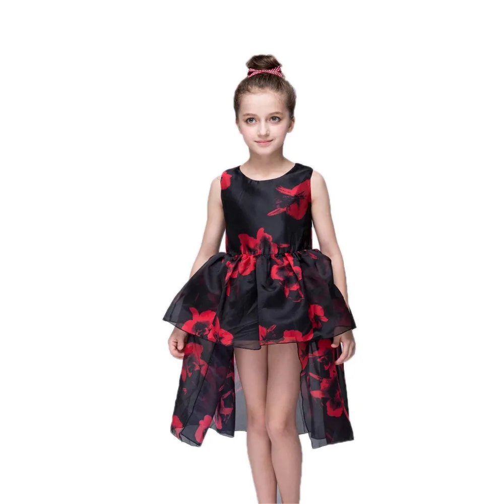 2017 Новое Лето Бальное платье Детское Платье Молнии Детские Платья Дети Цветов