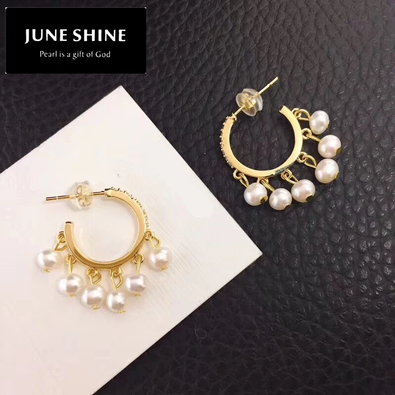 

Женские серьги-подвески из натурального жемчуга 14 к