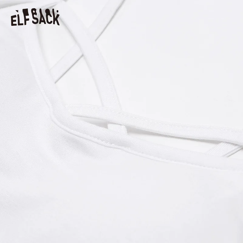 Женская летняя майка ELF SACK черная модная однотонная уличная пикантная на каждый