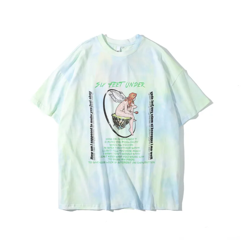 green tshirt Уличная футболка для мужчин и женщин с принтом темных икон, летняя футболка в стиле хип-хоп с круглым вырезом, хлопковые футболки, уличная одежда - Цвет: green tshirt