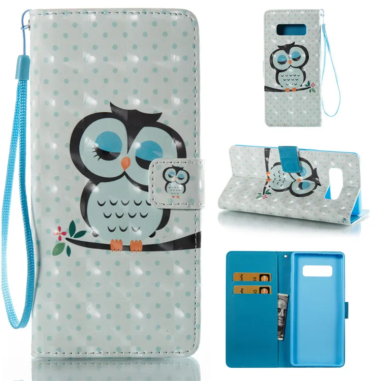 Чехол для Samsugn Note 8 3D роскошный Флип Магнитный кошелек кожаный чехол с держателем