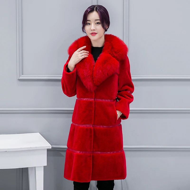 Новое поступление зимнее пальто из искусственного меха роскошное элегантное