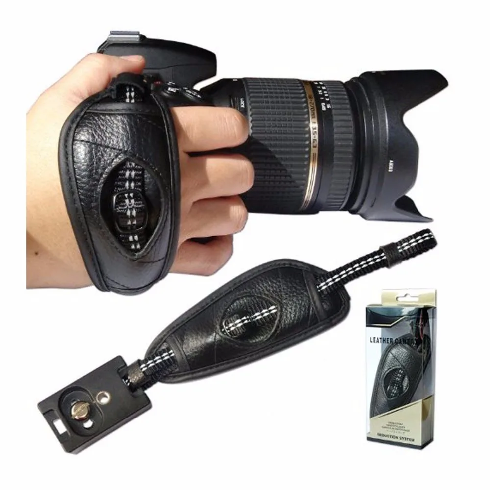 Ремешок на запястье из натуральной кожи для Canon Nikon Sony Pentax Panasonic Olympus|hand wrist grip