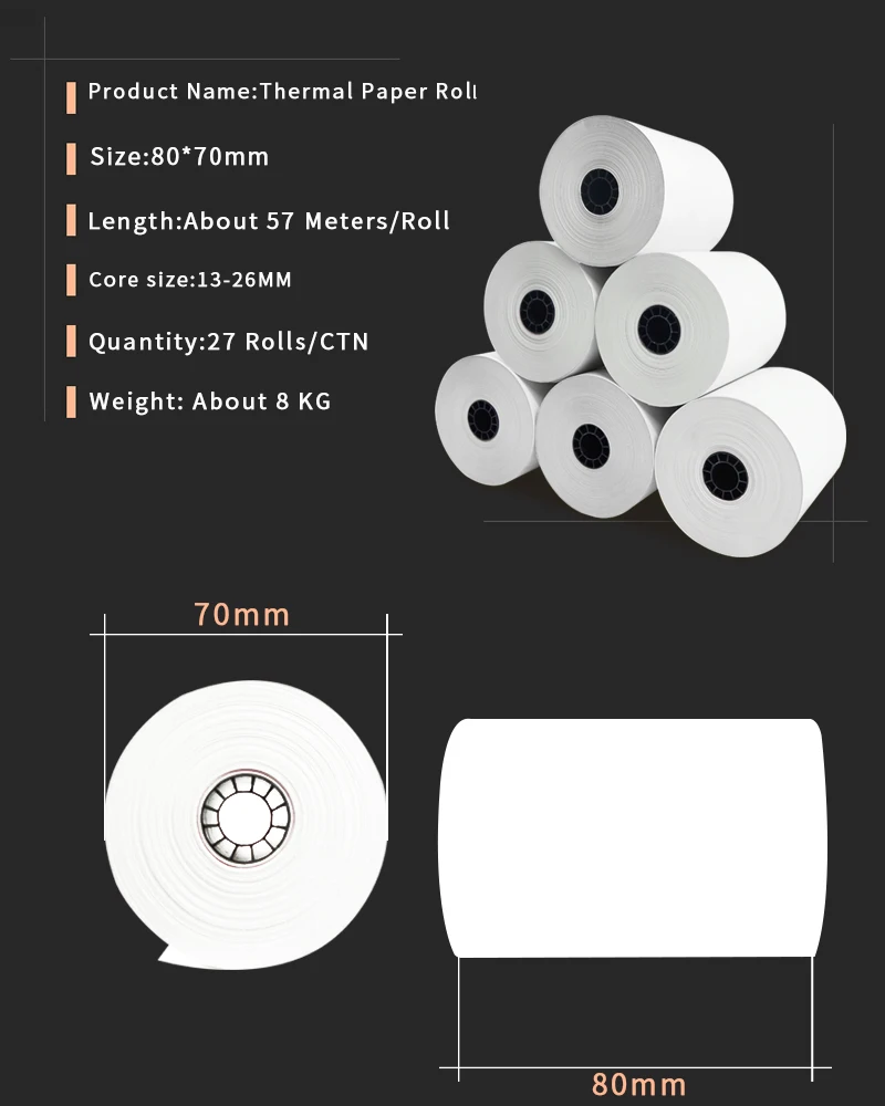 10 рулонов х рулонов термобумаги 80 мм BPA бесплатно квитанция POS рулон бумаги 3 1/"