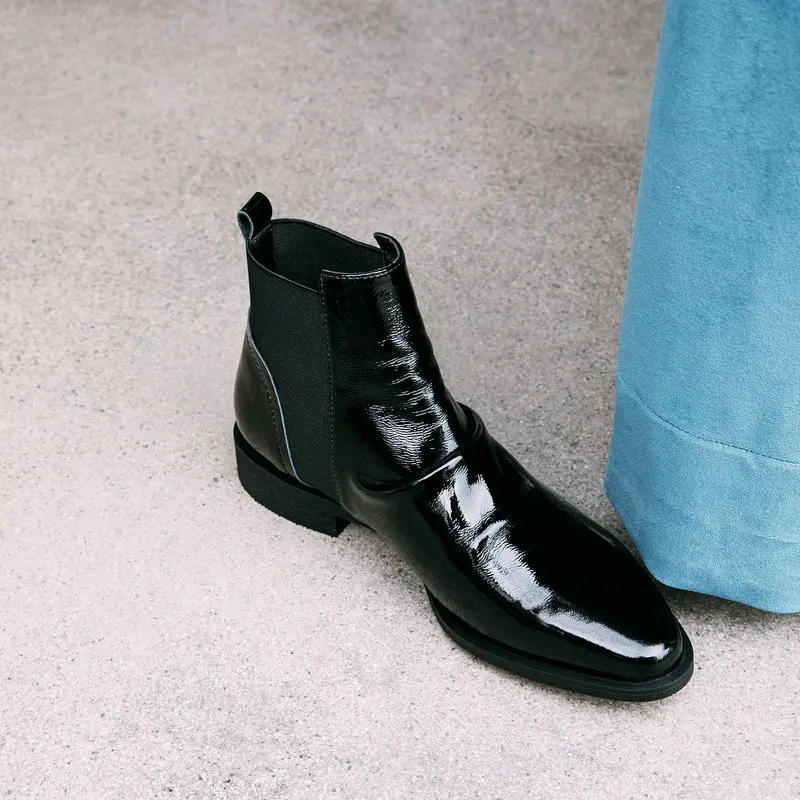 

TXCNMB 2020 New Arrival Boots Women Genuine Leather Fashion Elegant Casual Shoes Woman Autumn Winter Pointed Toe Ankle Boots