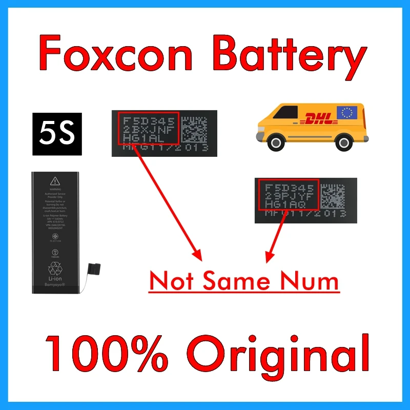 Оригинальный аккумулятор BMT Foxcon 10 шт./лот для iPhone 1560 0 циклов мАч оригинальные
