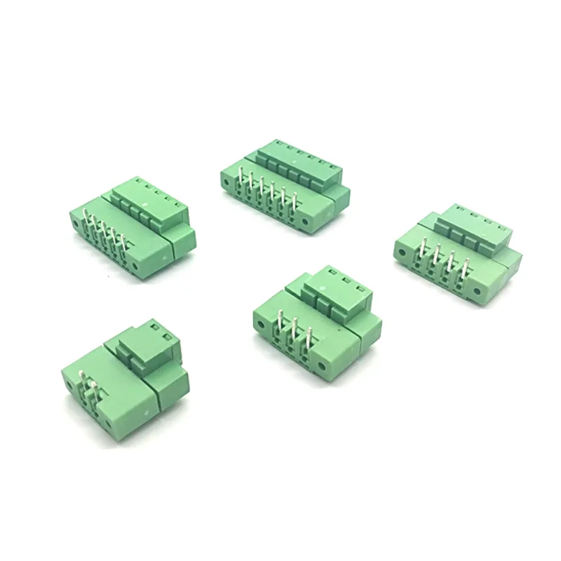 5 шт. Шаг 3,81 мм под прямым углом 2 3 4 5 6 P винт плагин PCB клеммный блок Съемный разъем мужской/женский 15 EDGKM+ RM morsettiera