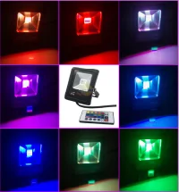 RGB REMOTE CONTROL Светодиодный foco садовый Светодиодный прожектор RGB Ландшафтный прожектор на открытом воздухе IP65 10 W 20 W 30 W 50 W 110-220 V Дистанционное интеллектуальное управление 16 цветов - Испускаемый цвет: RGB REMOTE CONTROL