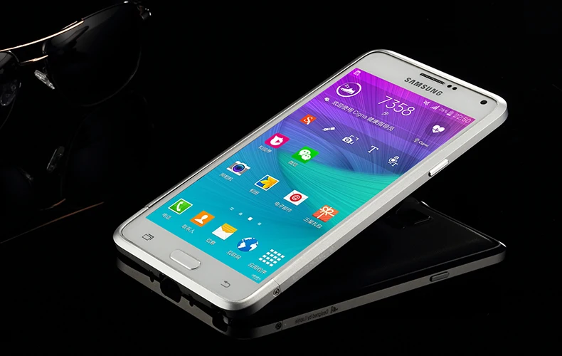 Luphie роскошный ультра тонкий алюминиевый бампер чехол для samsung Galaxy Note 4 N910F N9100 чехол+ 2 пленки(1 передняя+ 1 задняя