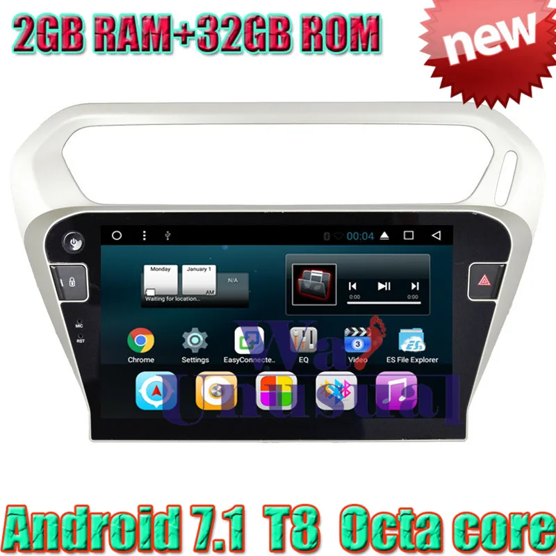 Wanuary 10 1 &quotВосьмиядерный 32G 2G ram Android 7 gps навигация для peugeot 301 2014 Citroen C Elysee с BT wifi