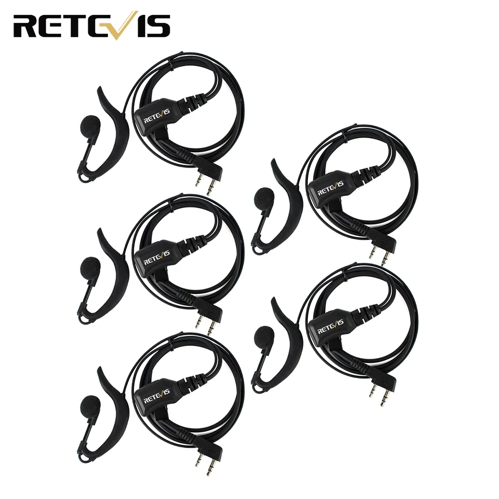 5 шт. Retevis R 111 G Тип PTT наушник регулируемый объем PU провод растяжение для Kenwood H777