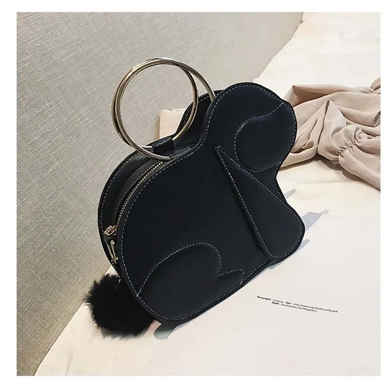Moeluohouse собака форма для женщин девушка плеча Crossbody сумка строка PU кольца