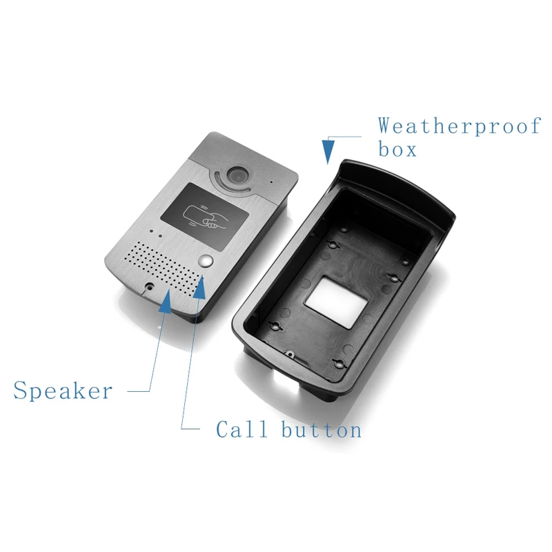 Видеодомофон 7 дюймов с 2 белыми мониторами и RFID считывателем|door phone intercom system|intercom