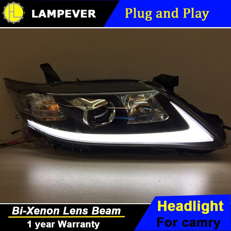 HLC головной светильник s для Toyota Camry V40 США Стиль 2009-2011 светодиодный бар Headight Bi