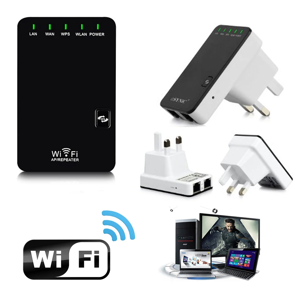 300 Мбит/с Беспроводной Wi-Fi роутера AP Repeater Extender Booster Усилители домашние LAN Клиент мост IEEE802.11b/G/N ЕС Plug