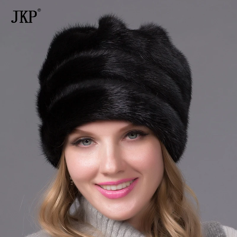 Real Mink Fur Hat For Women Winter Full Fur Hat With Flower Top 2022 New Arrival Good Quality Multicolor Female Luxury DHY-45
