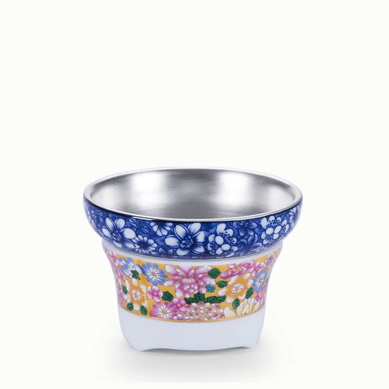 Jingdezhen Blue and White Porcelain Tea Strainer Office Ceremony Accessories Silver Enamel Cha Leaves Filter Collection Gift | Дом и сад