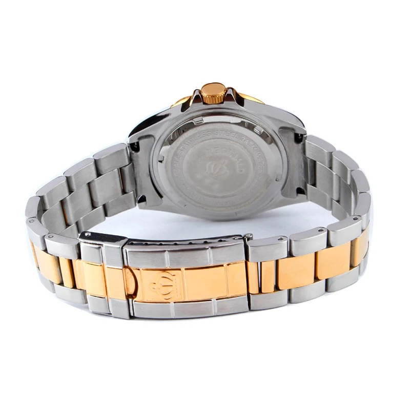 Новые повседневные Модные мужские Брендовые Часы золотые полосы GMT автомат