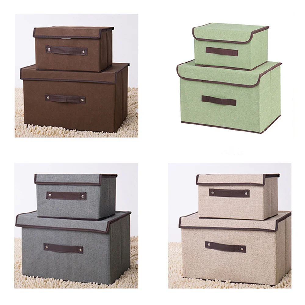 2 шт./компл. складное хранилище контейнер кубик Органайзер с крышкой и ручкой из