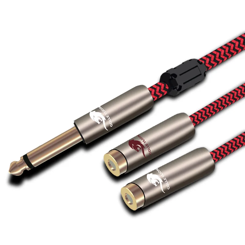HIFI стерео моно 1/4 &quotразъем папа 6 5 мм на двойной RCA Phono мама аудио кабель 2 гитара