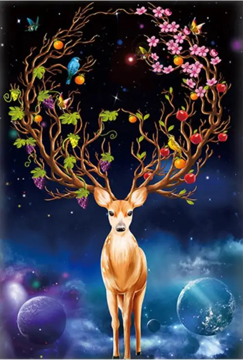 

5D DIY Diamond Painting Deer Scenery Full Drill Rhinestone Cross stitch kits Diamond Embroidery Crafts Christmas Gift
