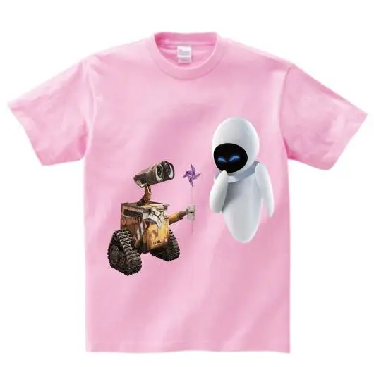 pink childreT-shirt Забавная футболка с изображением робота Wall-E eve homme jollypeach, новая дышащая футболка детская футболка с короткими рукавами, MJ - Цвет: pink childreT-shirt